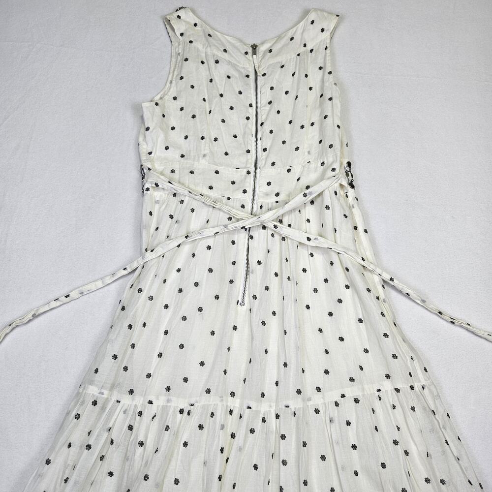 Oasis Maxi Dress 14 Embroidered White Black Beaded Embellished Floral Cotton - Picture 12 of 16